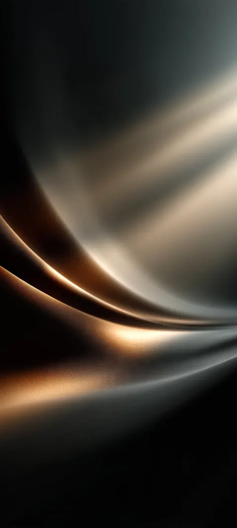 Warm bronze silk folds open into a quiet aperture — luxurious lock-screen depth with breathing room.