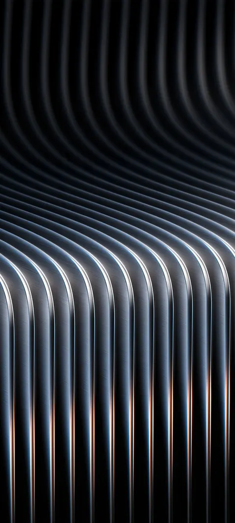 Rhythmic black-and-white wavy lines creating depth.