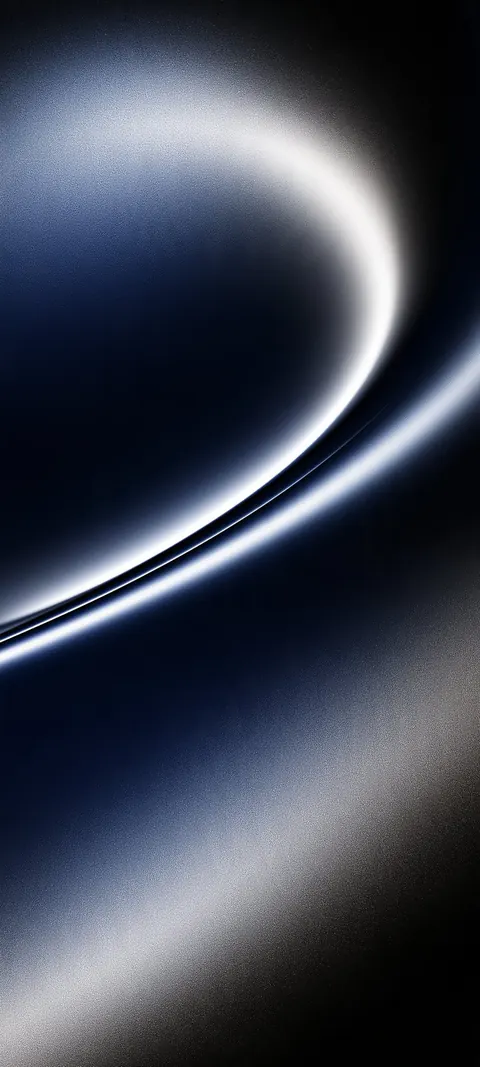 A pale moonlit arc cuts a single stroke through deep shadow, simple and calm on a phone screen.