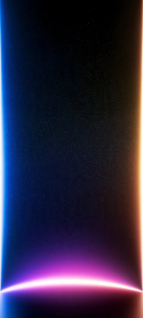 A dark vertical column rises from a bright magenta floor glow.