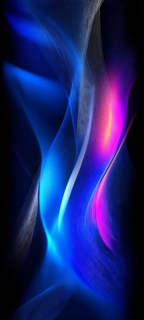 Orchid neon voltage washes through a sheer veil — vivid lock-screen glow with clean icon space.